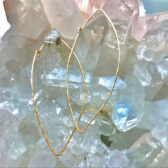 ✨Gold Artisan Made Marquis Earrings✨ - Picture 5 of 5